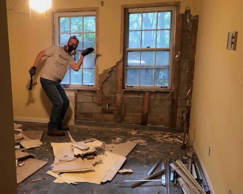 Basement renovation demolition dance