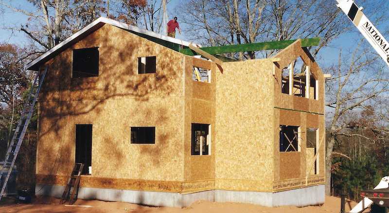 Installing the roof panels, about the third week of Nov. 2001