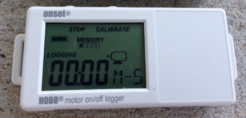 data logger motor on off onset hobo