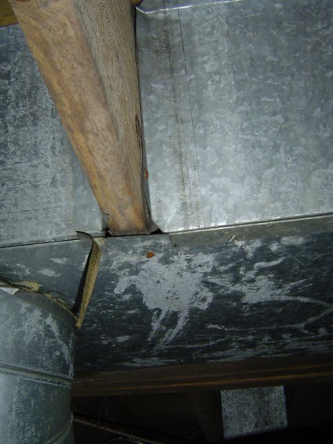 panned joist return, leaky