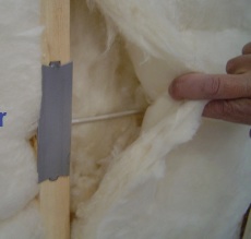 insulation grade I fiberglass batt goes around wire