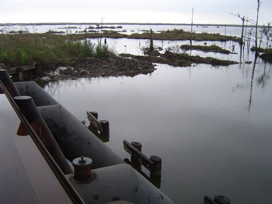 south Louisiana pumping station and high water