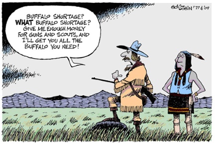 peak oil cartoon discoveries production buffalo shortage 600