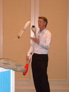 RESNET conference 2011 Allison Bailes juggling at Energy Vanguard booth