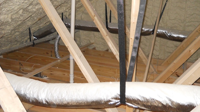 Spray Foam Insulated Attic With Ducts