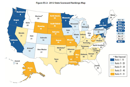 Aceee 2012 State Energy Efficiency Scorecard Map Georgia