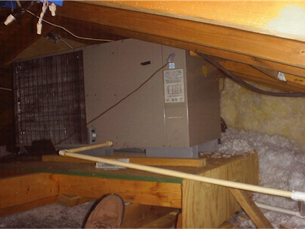 Hvac Air Conditioner Condensing Unit In Attic 1 Small